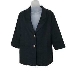 NWT Moussy Black Linen Blend Blazer Size F one size